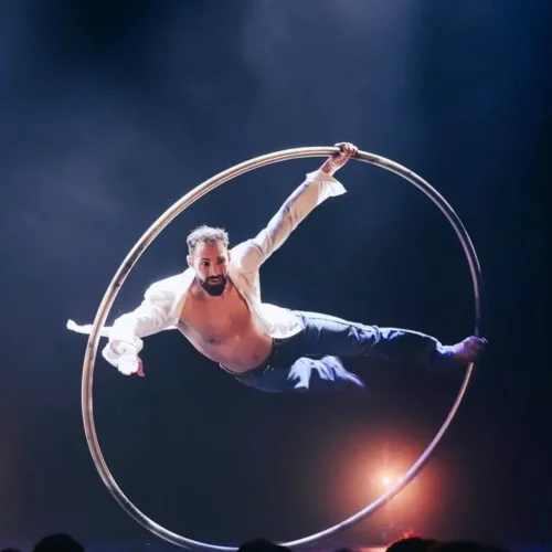 Fire show in piazza